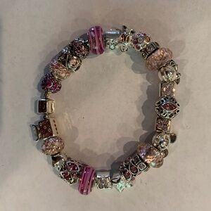 Chamilia 8 inch Silver Charm Bracelet with 25 charms